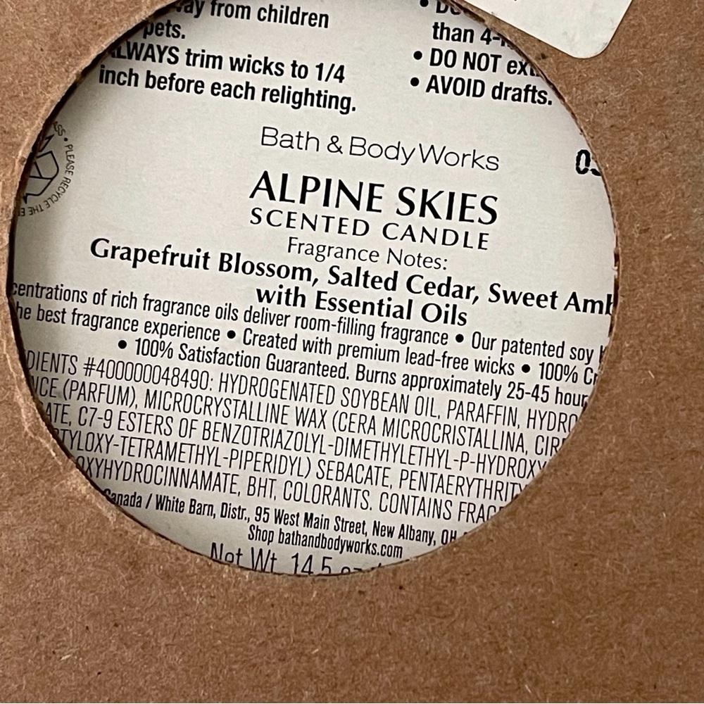 Bath & Body Works Alpine Skies Three Wick Scented Candle - Picture 8 of 9